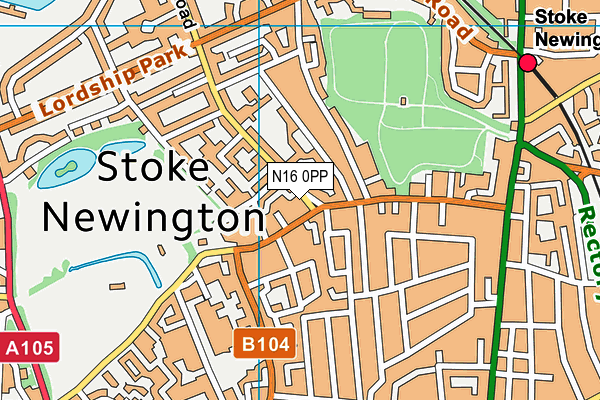 N16 0PP map - OS VectorMap District (Ordnance Survey)