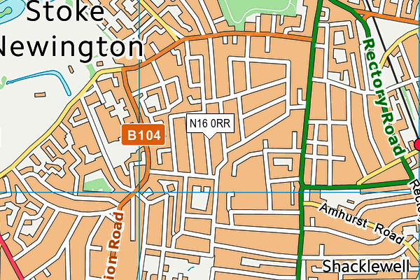 N16 0RR map - OS VectorMap District (Ordnance Survey)