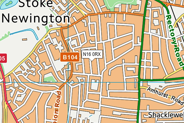 N16 0RX map - OS VectorMap District (Ordnance Survey)