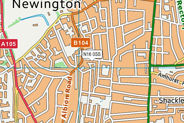 N16 0SS map - OS VectorMap District (Ordnance Survey)