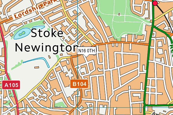 N16 0TH map - OS VectorMap District (Ordnance Survey)