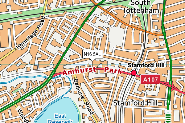 N16 5AL map - OS VectorMap District (Ordnance Survey)