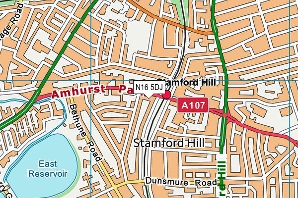 N16 5DJ map - OS VectorMap District (Ordnance Survey)