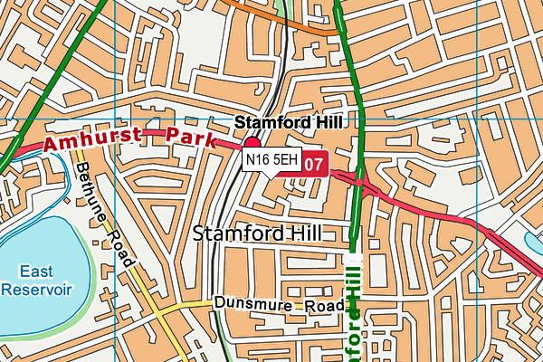 N16 5EH map - OS VectorMap District (Ordnance Survey)