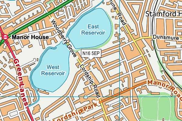 N16 5EP map - OS VectorMap District (Ordnance Survey)