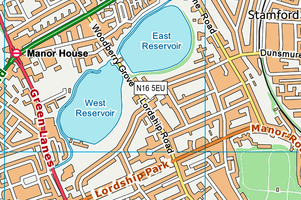 N16 5EU map - OS VectorMap District (Ordnance Survey)