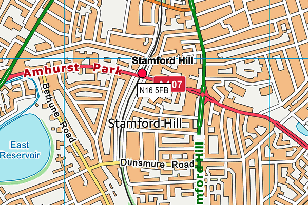 N16 5FB map - OS VectorMap District (Ordnance Survey)