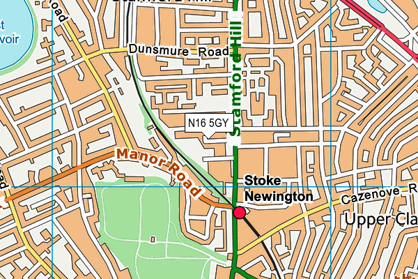 N16 5GY map - OS VectorMap District (Ordnance Survey)