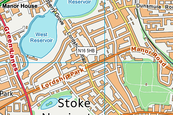 N16 5HB map - OS VectorMap District (Ordnance Survey)