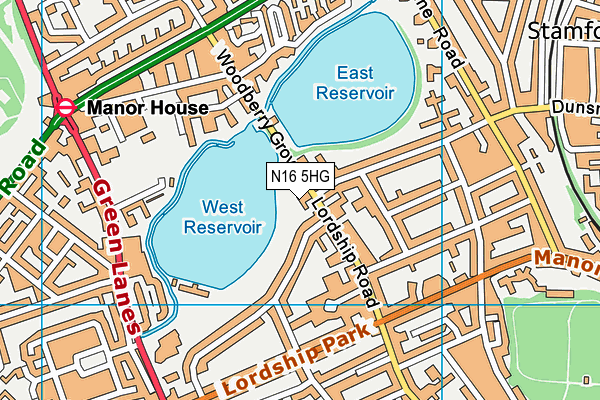 N16 5HG map - OS VectorMap District (Ordnance Survey)