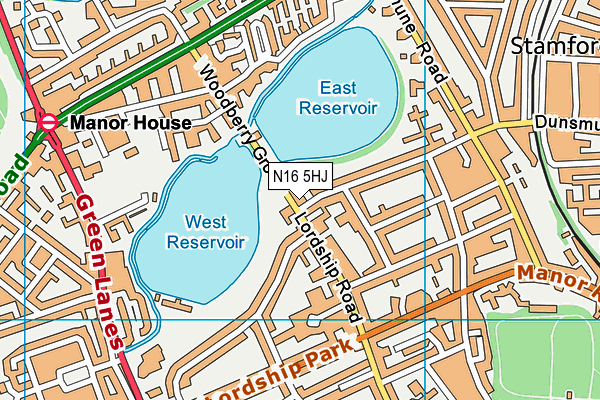N16 5HJ map - OS VectorMap District (Ordnance Survey)