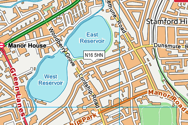 N16 5HN map - OS VectorMap District (Ordnance Survey)