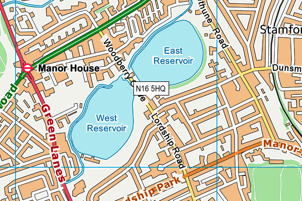 N16 5HQ map - OS VectorMap District (Ordnance Survey)