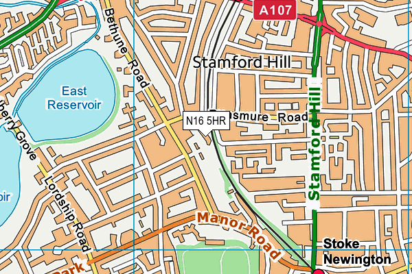 N16 5HR map - OS VectorMap District (Ordnance Survey)