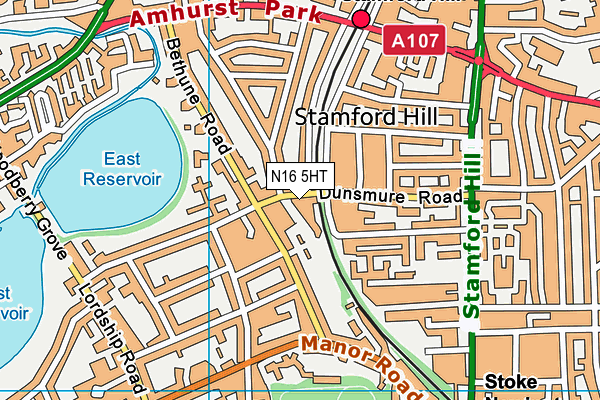 N16 5HT map - OS VectorMap District (Ordnance Survey)