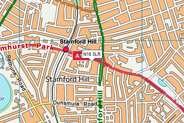 N16 5LR map - OS VectorMap District (Ordnance Survey)