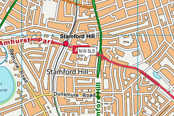 N16 5LS map - OS VectorMap District (Ordnance Survey)