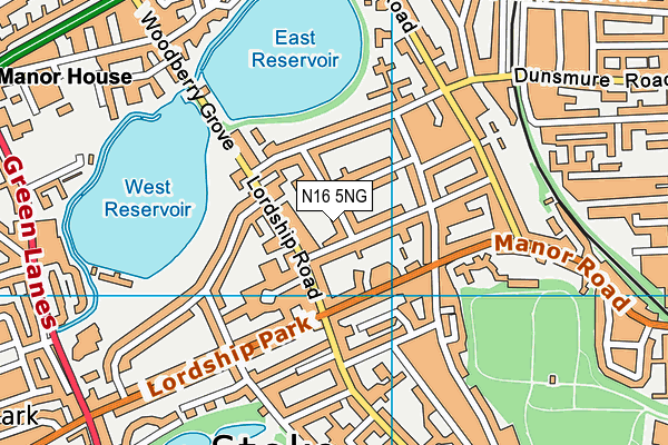 N16 5NG map - OS VectorMap District (Ordnance Survey)