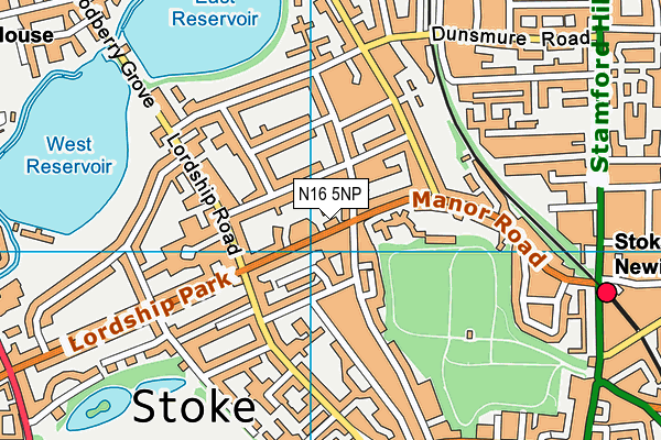 N16 5NP map - OS VectorMap District (Ordnance Survey)