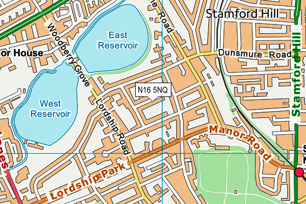N16 5NQ map - OS VectorMap District (Ordnance Survey)