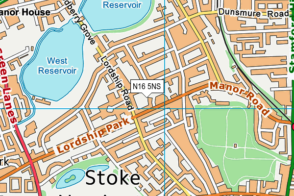 N16 5NS map - OS VectorMap District (Ordnance Survey)