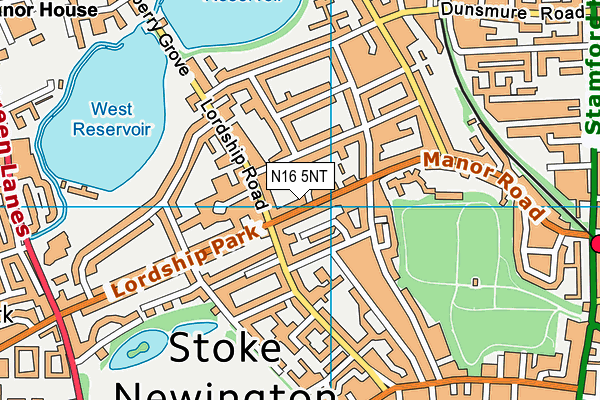 N16 5NT map - OS VectorMap District (Ordnance Survey)