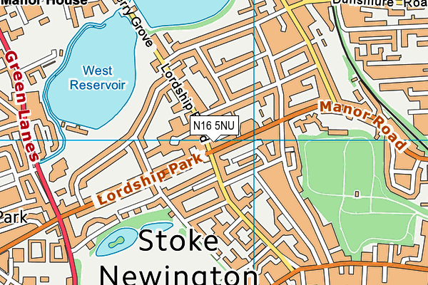 N16 5NU map - OS VectorMap District (Ordnance Survey)