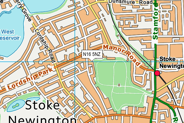 N16 5NZ map - OS VectorMap District (Ordnance Survey)