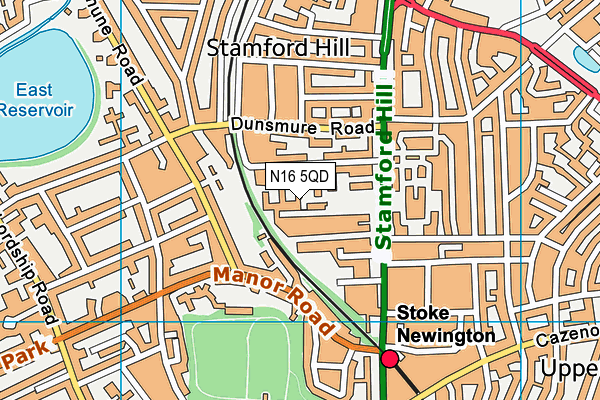 N16 5QD map - OS VectorMap District (Ordnance Survey)