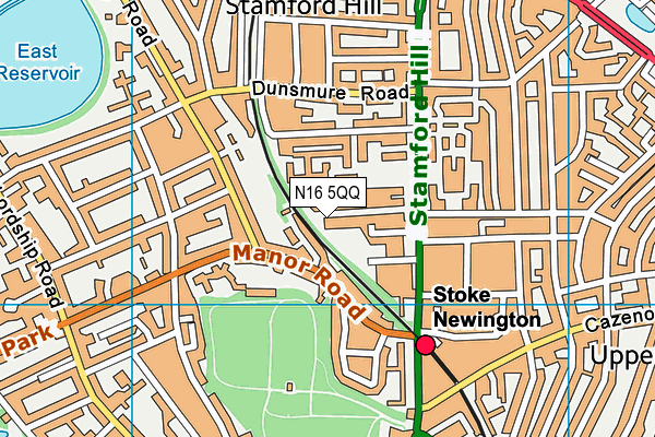 N16 5QQ map - OS VectorMap District (Ordnance Survey)