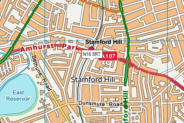 N16 5RT map - OS VectorMap District (Ordnance Survey)