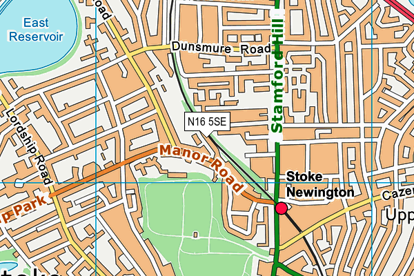 N16 5SE map - OS VectorMap District (Ordnance Survey)