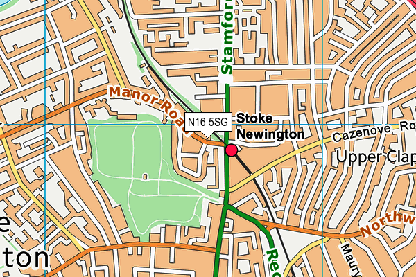 N16 5SG map - OS VectorMap District (Ordnance Survey)