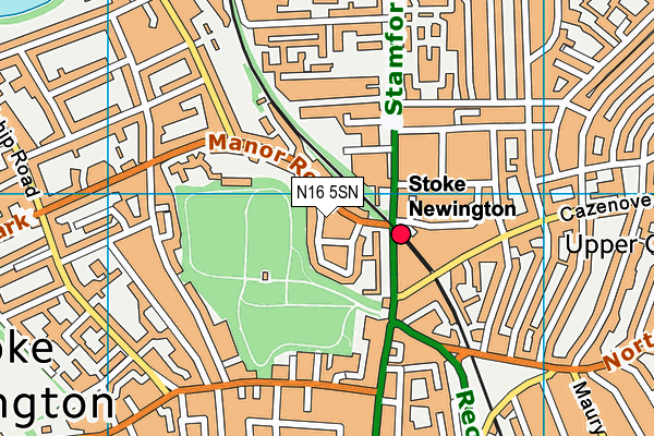N16 5SN map - OS VectorMap District (Ordnance Survey)
