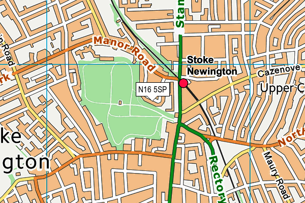 N16 5SP map - OS VectorMap District (Ordnance Survey)