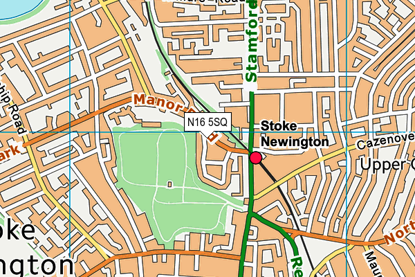 N16 5SQ map - OS VectorMap District (Ordnance Survey)