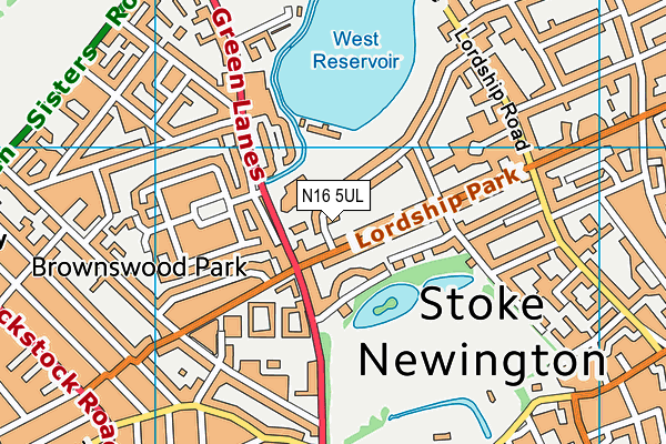 N16 5UL map - OS VectorMap District (Ordnance Survey)