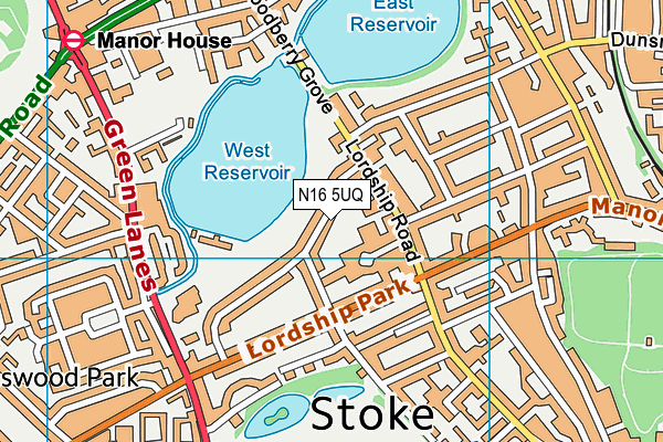 N16 5UQ map - OS VectorMap District (Ordnance Survey)