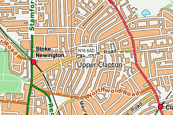 N16 6AD map - OS VectorMap District (Ordnance Survey)
