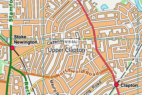 N16 6AJ map - OS VectorMap District (Ordnance Survey)