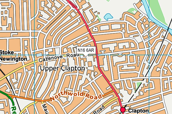 N16 6AR map - OS VectorMap District (Ordnance Survey)