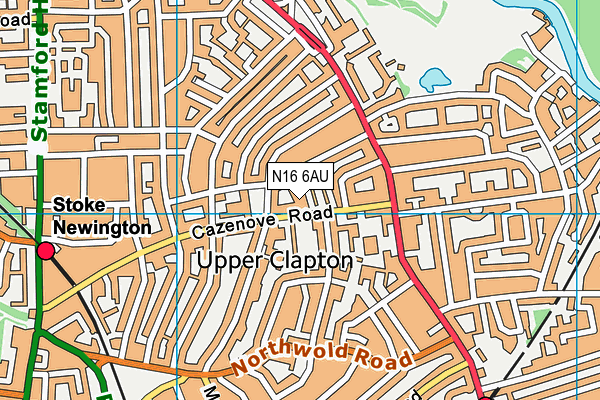 N16 6AU map - OS VectorMap District (Ordnance Survey)