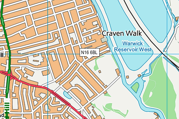 N16 6BL map - OS VectorMap District (Ordnance Survey)