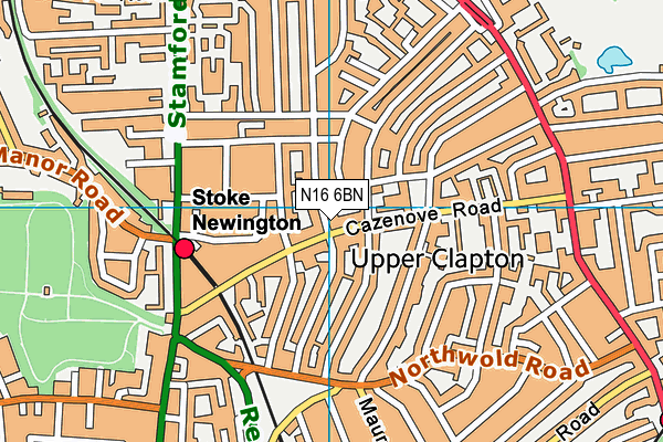 N16 6BN map - OS VectorMap District (Ordnance Survey)