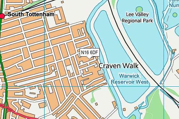 N16 6DF map - OS VectorMap District (Ordnance Survey)