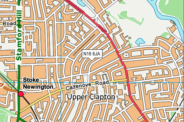 N16 6JA map - OS VectorMap District (Ordnance Survey)