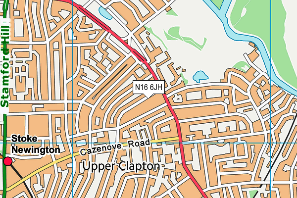 N16 6JH map - OS VectorMap District (Ordnance Survey)