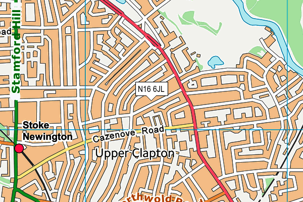 N16 6JL map - OS VectorMap District (Ordnance Survey)