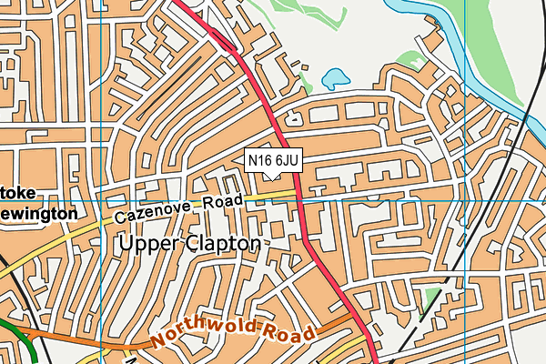 N16 6JU map - OS VectorMap District (Ordnance Survey)