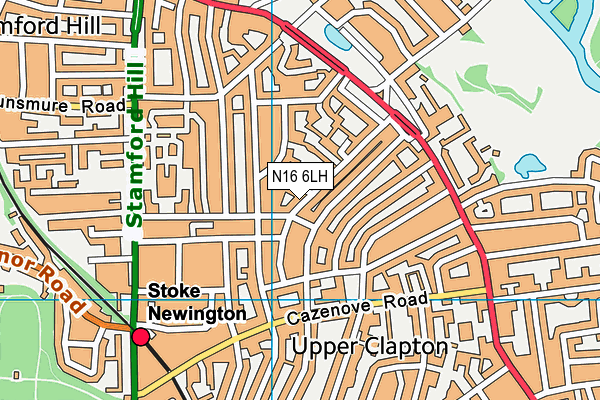N16 6LH map - OS VectorMap District (Ordnance Survey)